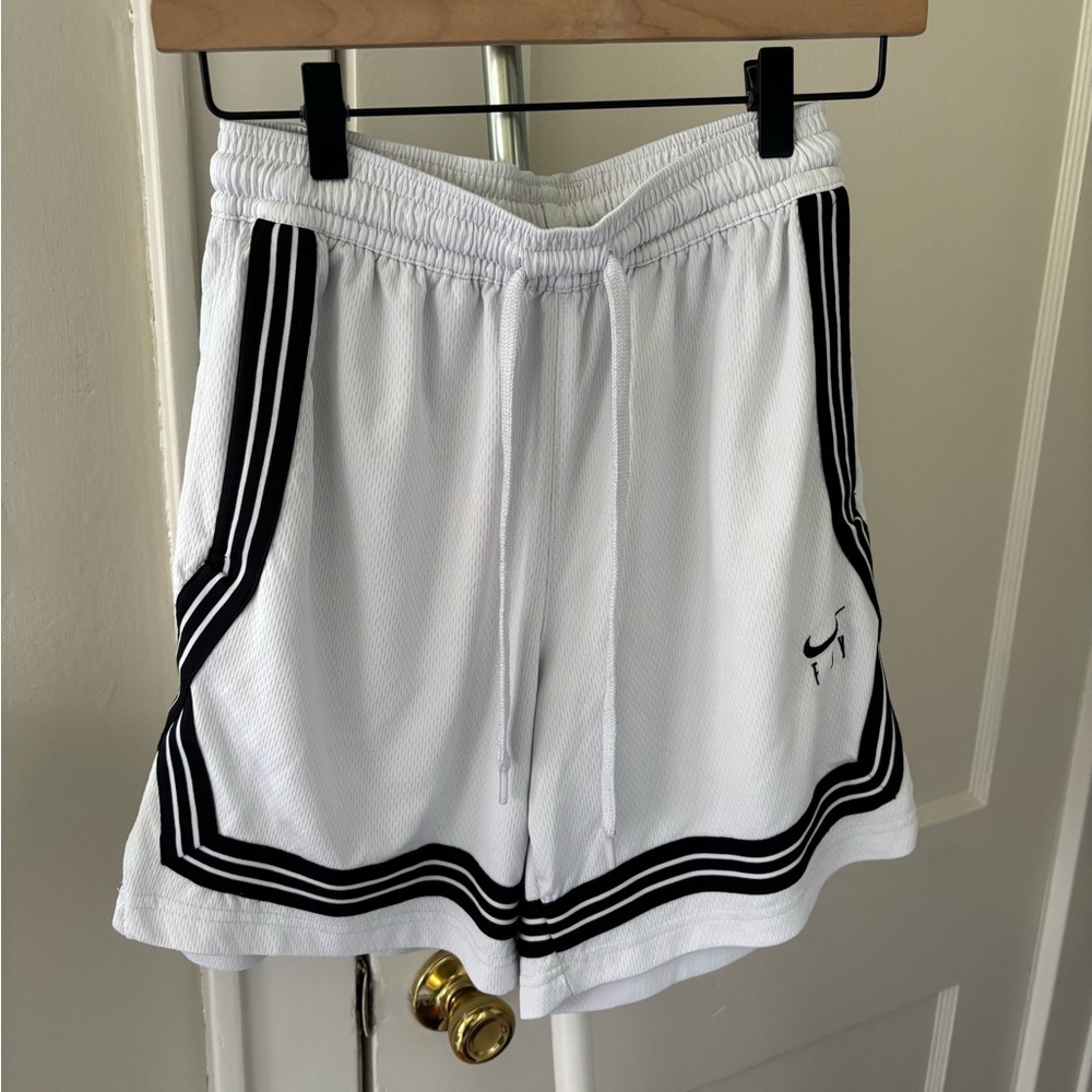 Nike White Women's Basketball Athletic Shorts with Black Trim Sz XS
